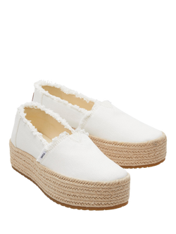 TOMS Valencia Platform Espadrille Sandals, White - view 2, White