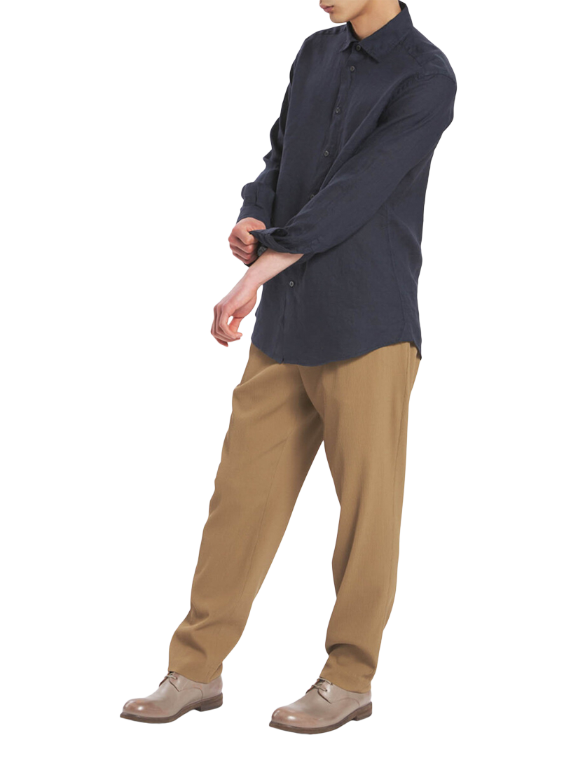Product image 4 of 4, which shows Barena Surian Linen Shirt, Navy, M