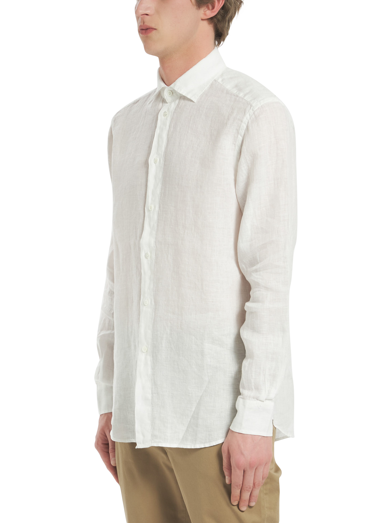 Product image 2 of 4, which shows Barena Surian Linen Shirt, Bianco, S
