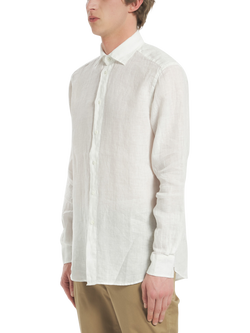 Barena Surian Linen Shirt, Bianco - view 2, Bianco
