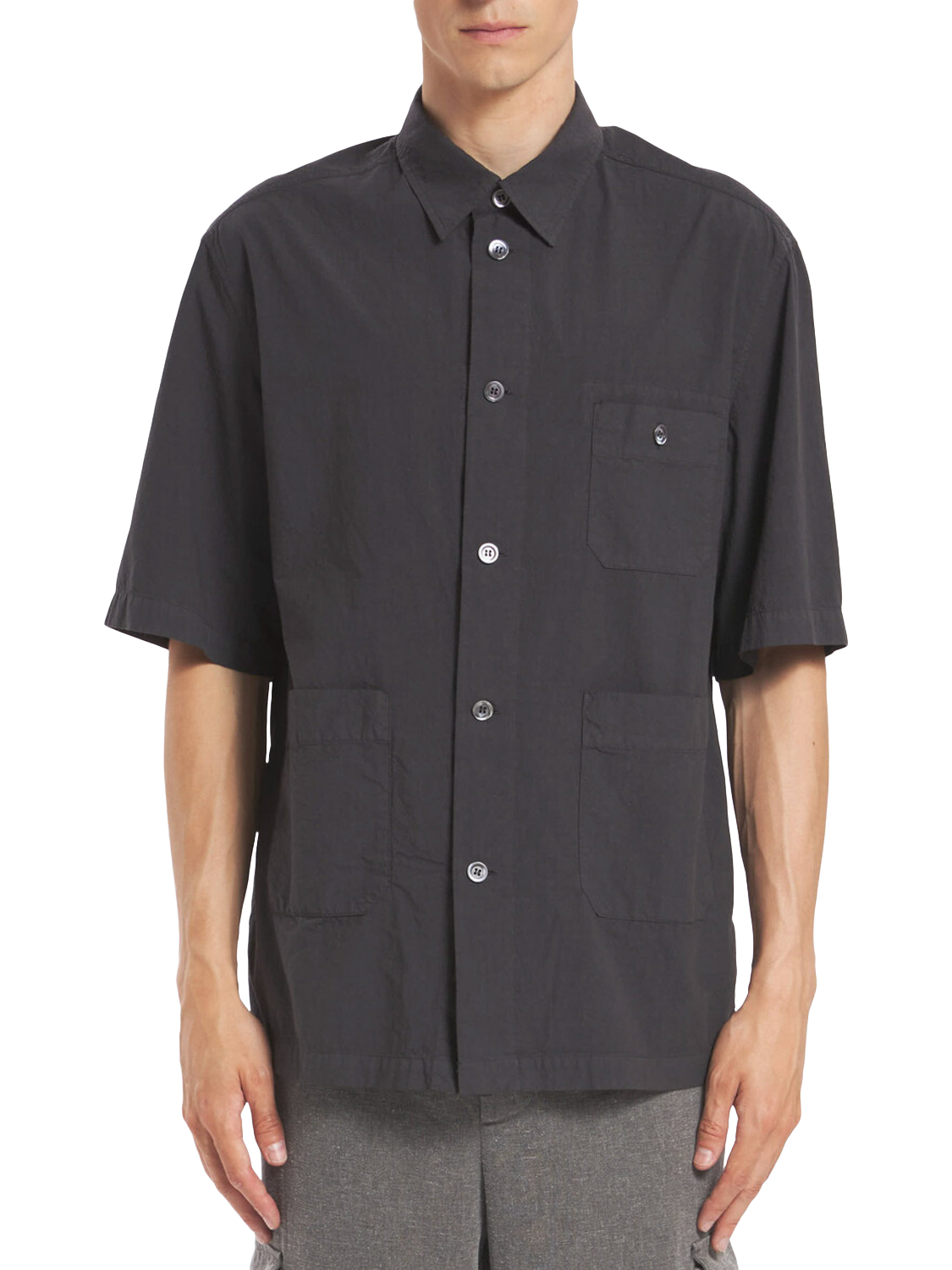 Product image 1 of 4, which shows Barena Ordior Tendon Piombo Cotton Shirt, Piombo, S
