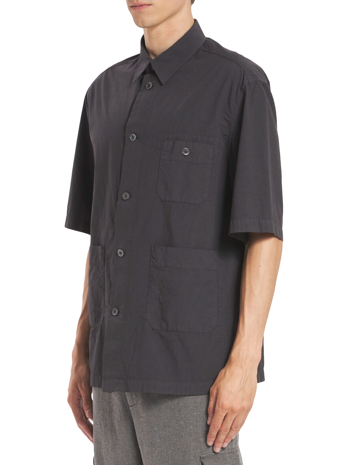 Product image 2 of 4, which shows Barena Ordior Tendon Piombo Cotton Shirt, Piombo, S