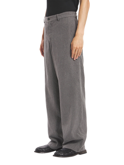 Bareno Cavea Linen Blend Wide Leg Trousers, Grigo - view 2, Grigio