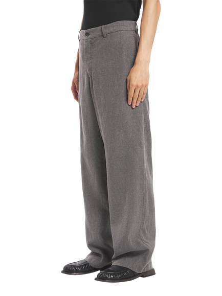 Bareno Cavea Linen Blend Wide Leg Trousers, Grigo - view 2, Grigio