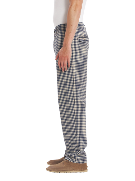 Barena Canasta Check Chino Trousers, Navy - view 2, Navy