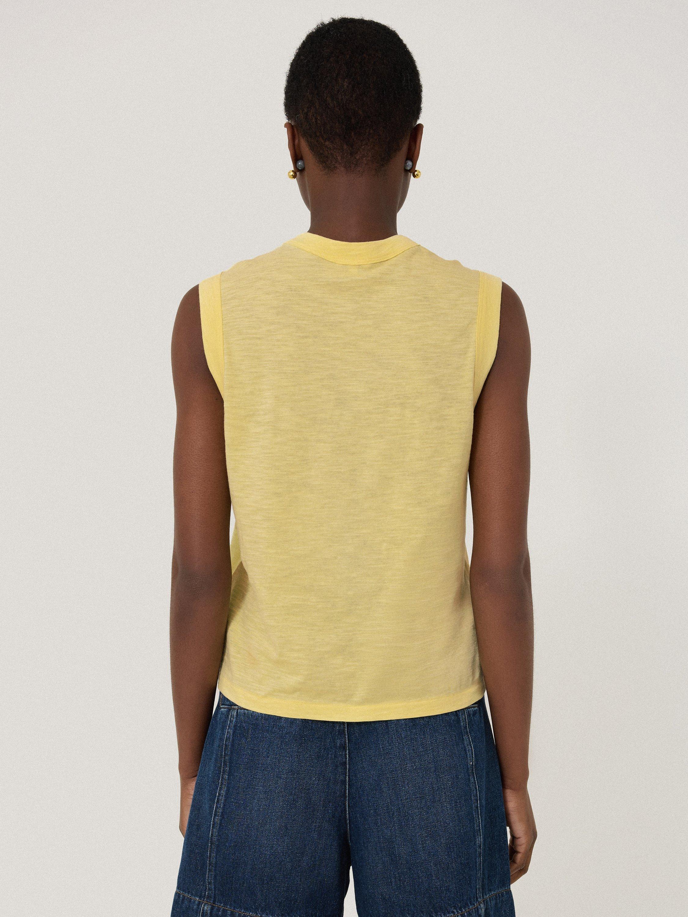 Product image 2 of 5, which shows Jigsaw Cotton Slub Jersey Tank Top, Yellow, S