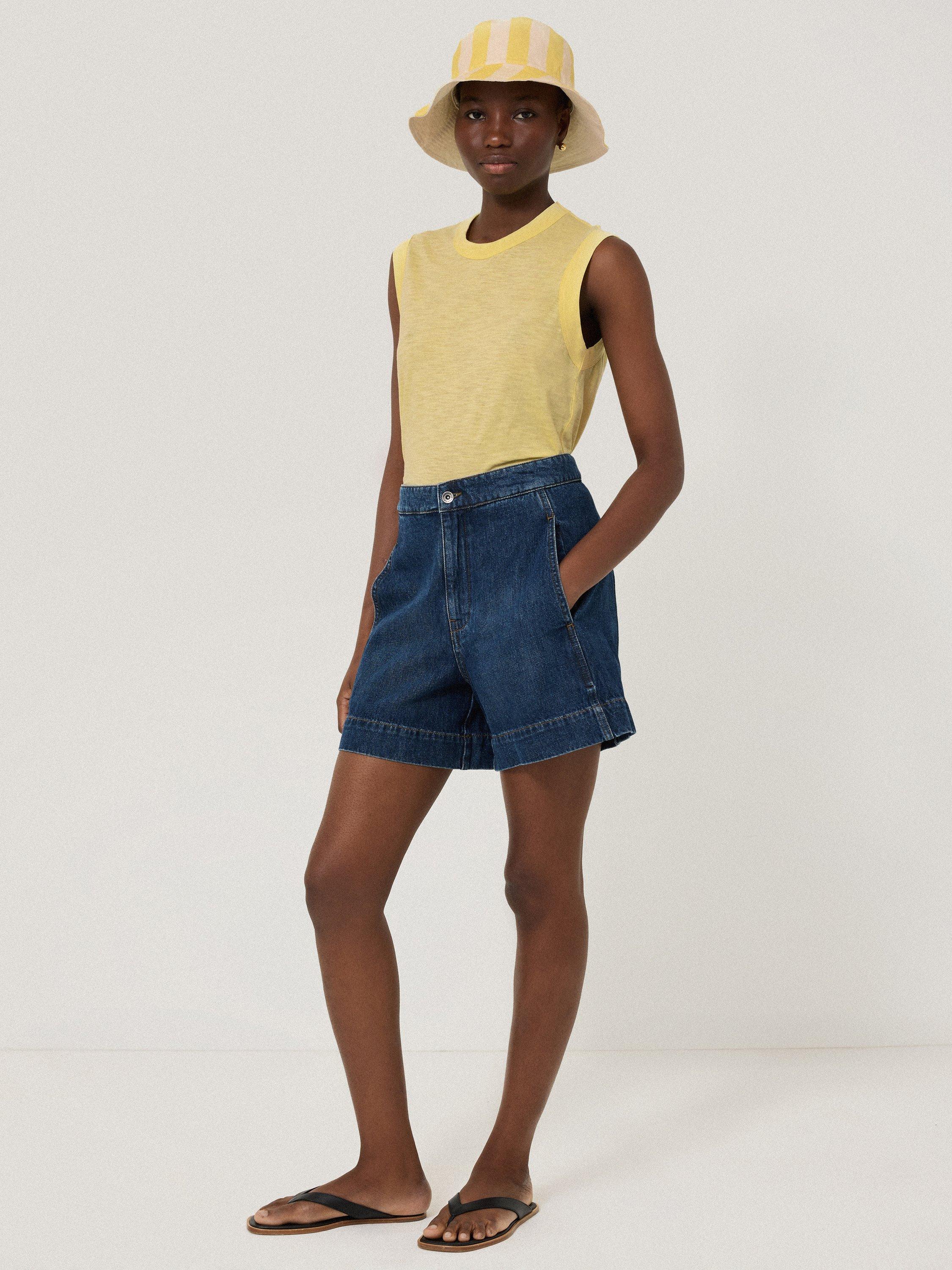 Product image 4 of 5, which shows Jigsaw Cotton Slub Jersey Tank Top, Yellow, S