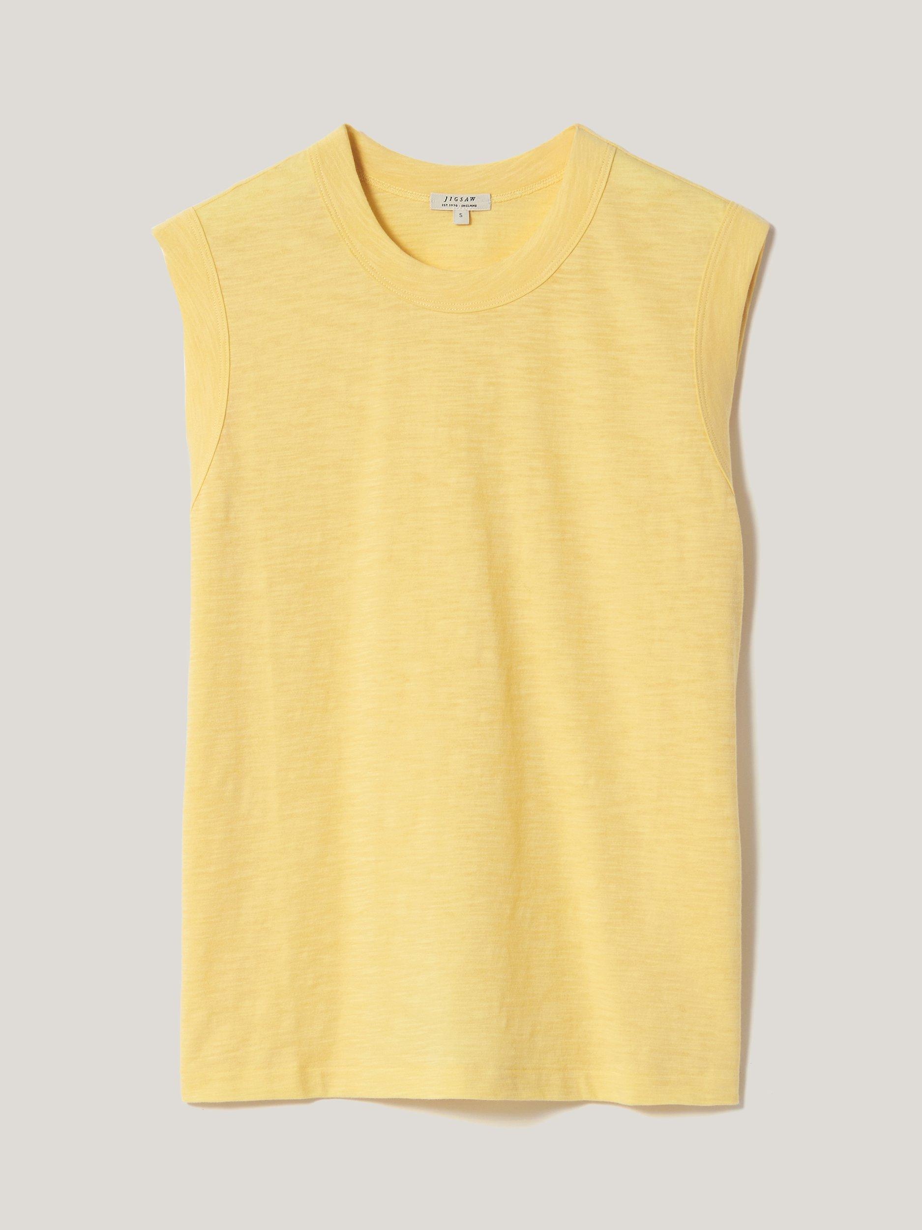 Product image 5 of 5, which shows Jigsaw Cotton Slub Jersey Tank Top, Yellow, S