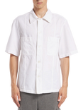 Barena Ganzer Cotton Short Sleeve Overshirt, Bianco
