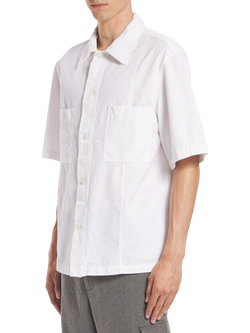 Barena Ganzer Cotton Short Sleeve Overshirt, Bianco - view 2, Bianco