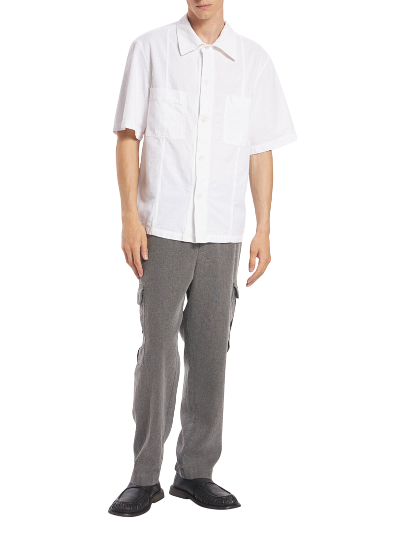 Product image 5 of 5, which shows Barena Ganzer Cotton Short Sleeve Overshirt, Bianco, 38R