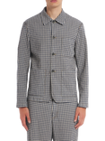 Barena Marin Check Long Sleeve Overshirt, Navy