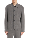 Barena Vi Linen Blend Long Sleeve Overshirt, Grigio
