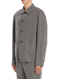 Barena Vi Linen Blend Long Sleeve Overshirt, Grigio