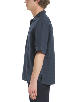 Barena Camicia Mola Linen Regular Fit Shirt, Navy - view 2, Navy
