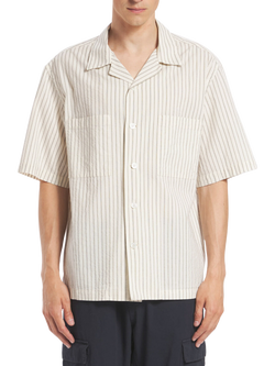 Barena Solana Stripe Cotton Shirt, Avorio, Avorio