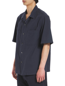 Barena Solana Cotton Shirt, Navy - view 2, Navy