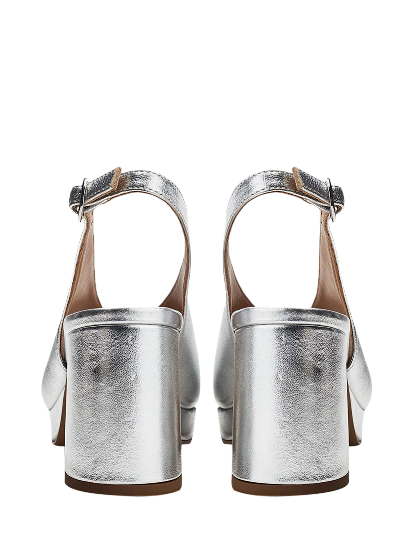 Product image 3 of 4, which shows Moda in Pelle Jacinta Leather Sandals, Silver, 3