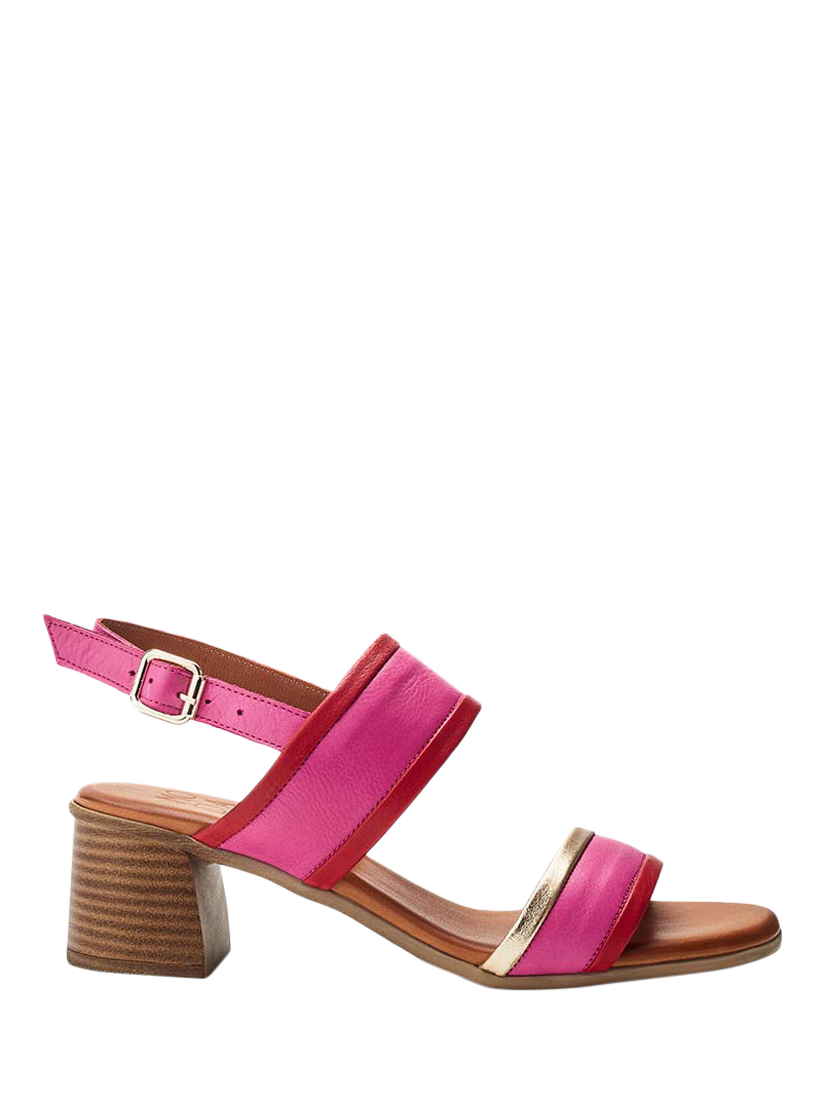 Product image 1 of 4, which shows Moda in Pelle Luzula Leather Buckle Sandals, Pink, 3