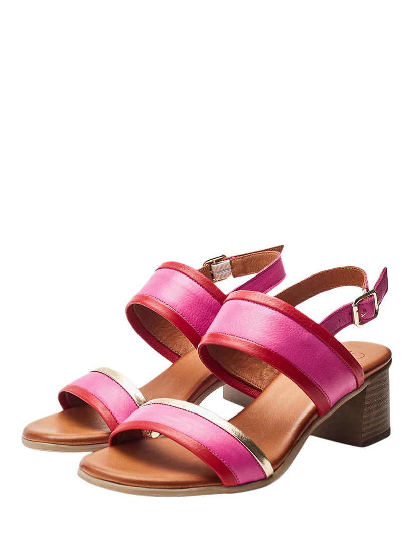 Product image 2 of 4, which shows Moda in Pelle Luzula Leather Buckle Sandals, Pink, 3