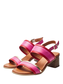 Moda in Pelle Luzula Leather Buckle Sandals - view 2, Pink