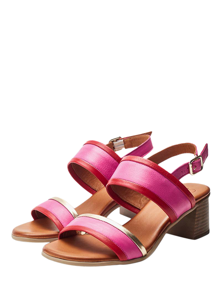 Moda in Pelle Luzula Leather Buckle Sandals - view 2, Pink