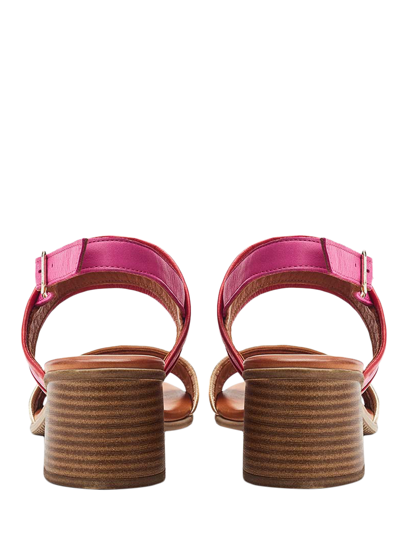 Product image 3 of 4, which shows Moda in Pelle Luzula Leather Buckle Sandals, Pink, 3