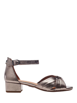 Moda in Pelle Macadamia Leather Sandals, Pewter