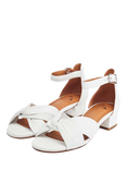 Moda in Pelle Macadamia Leather Sandals, White