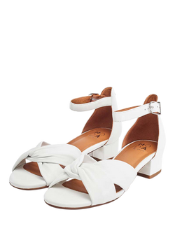 Moda in Pelle Macadamia Leather Sandals - view 2, White
