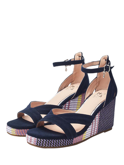 Moda in Pelle May Wedge Sandals - view 2, Navy