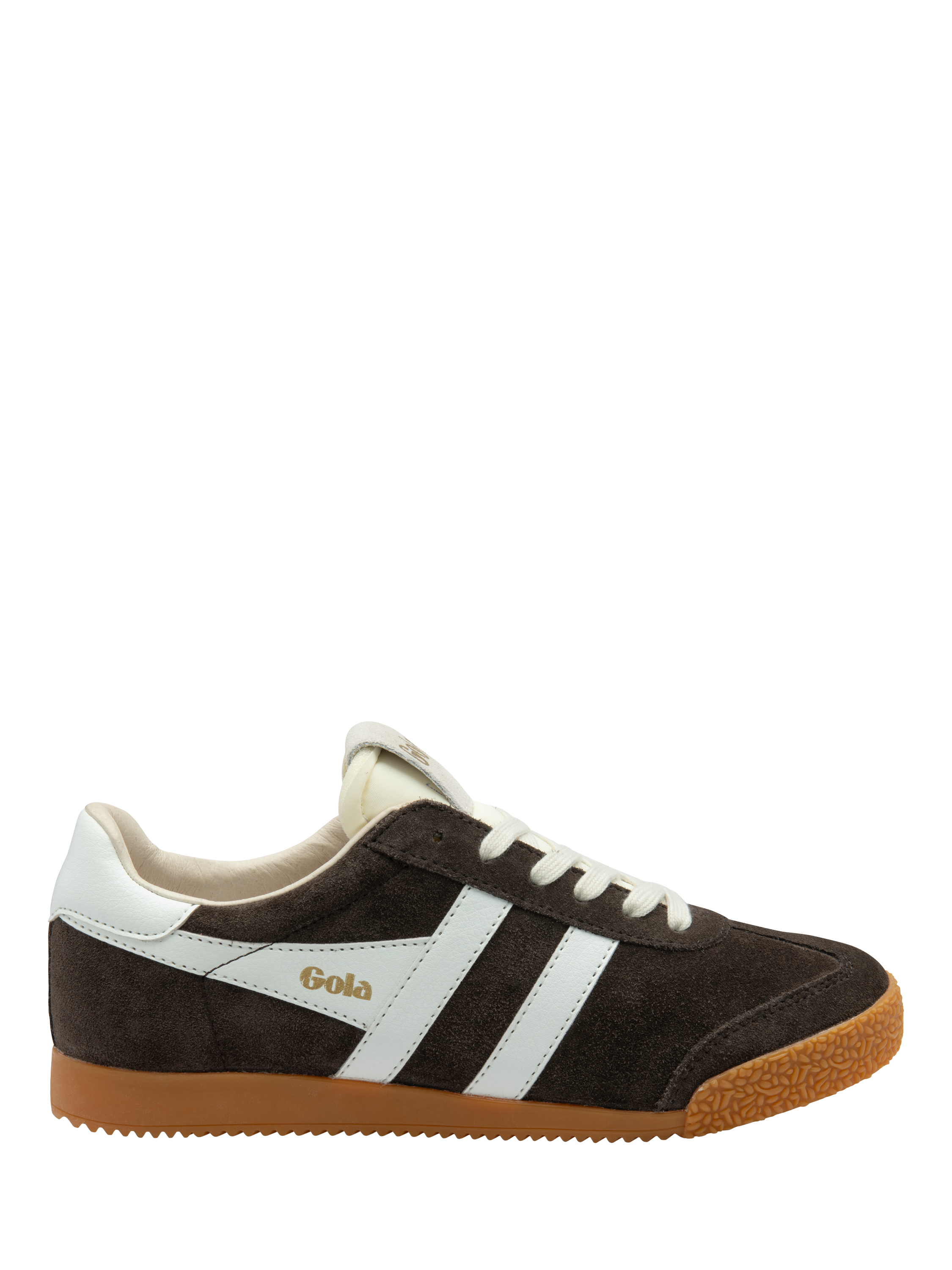 Gola Elan Suede Mix Trainers, Brown/White