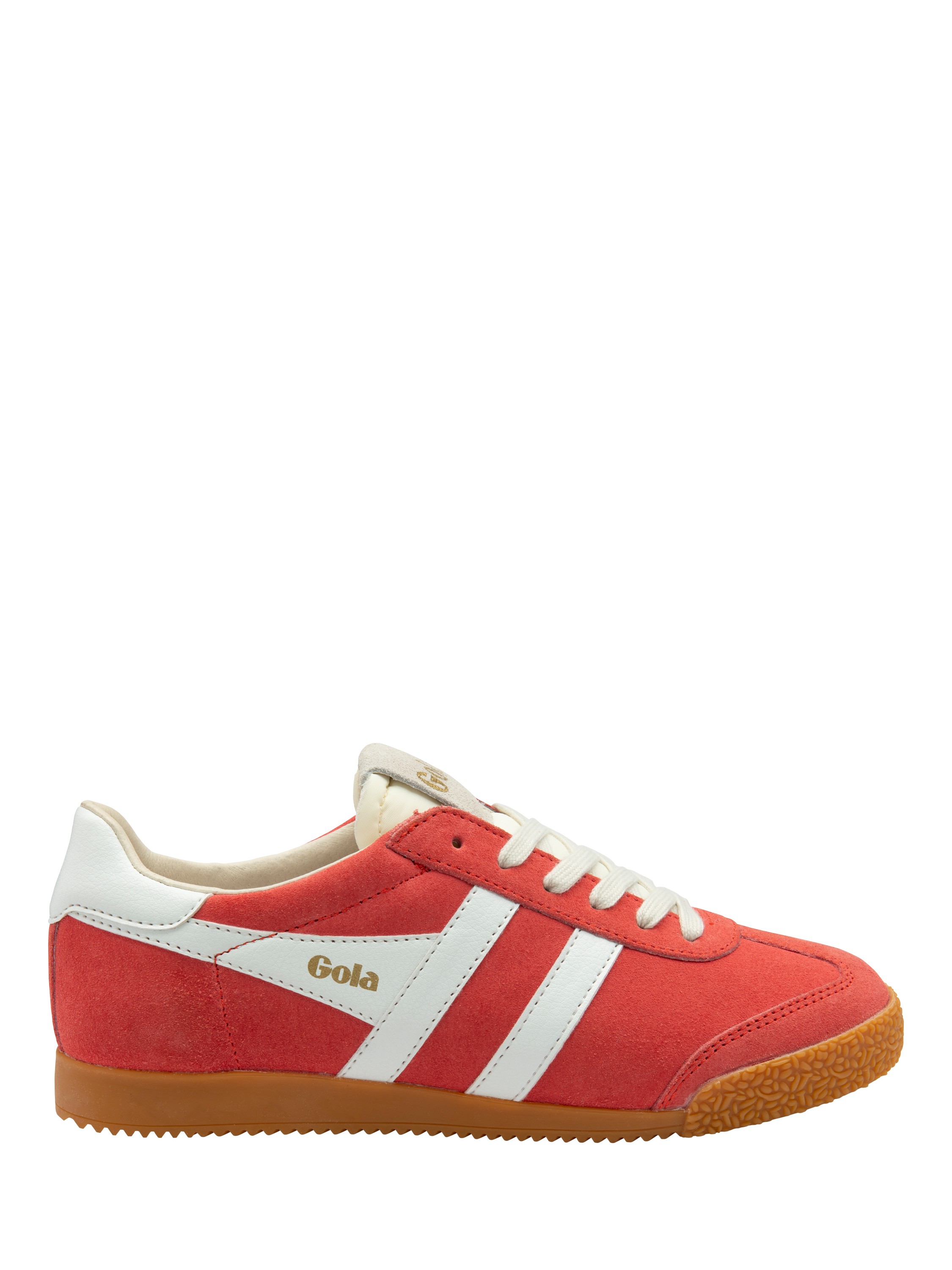 Gola Elan Suede Mix Trainers, Coral/White