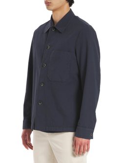Barena Ced Cotton Long Sleeve Overshirt, Navy - view 2, Navy