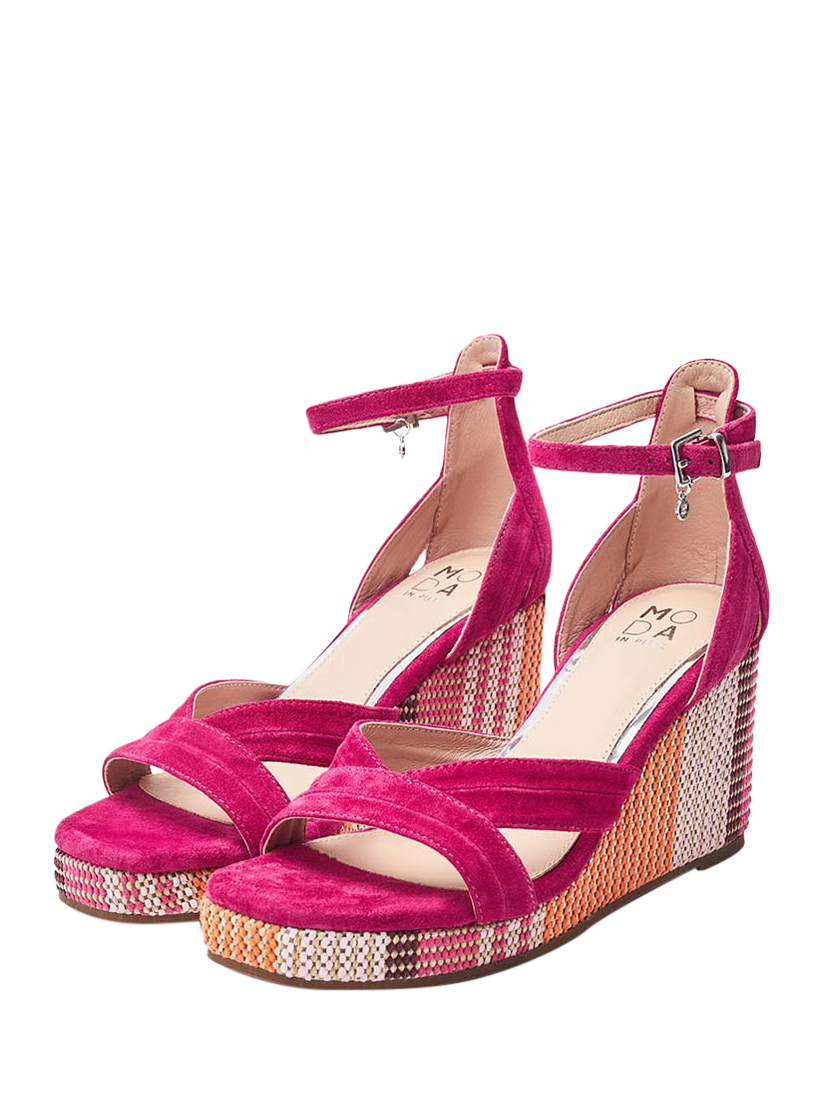 Product image 2 of 4, which shows Moda in Pelle May Wedge Sandals, Pink, 3