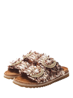Moda in Pelle Olisia Woven Leather Open Toe Sandals - view 2, Bronze