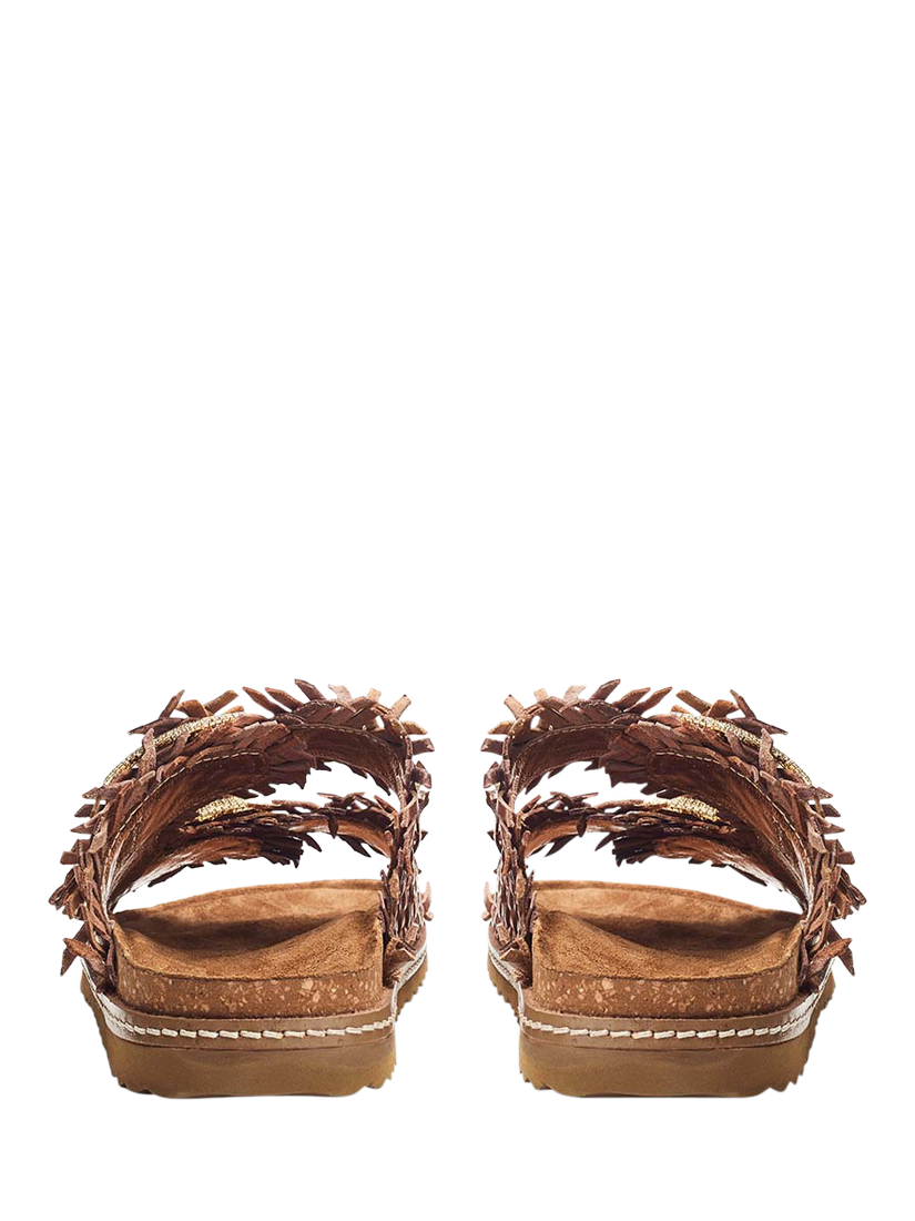 Product image 3 of 4, which shows Moda in Pelle Olisia Woven Leather Open Toe Sandals, Bronze, 3