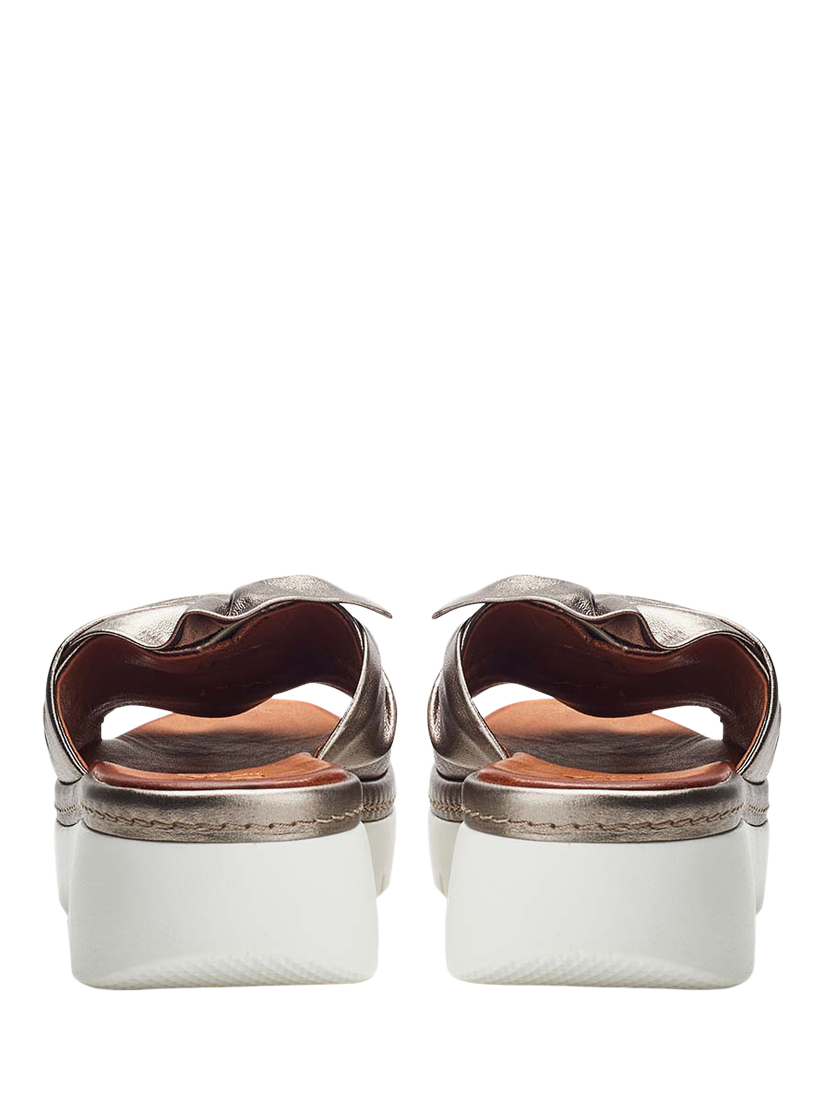 Product image 3 of 4, which shows Moda in Pelle Ollin Leather Open Toe Sandals, Pewter, 3