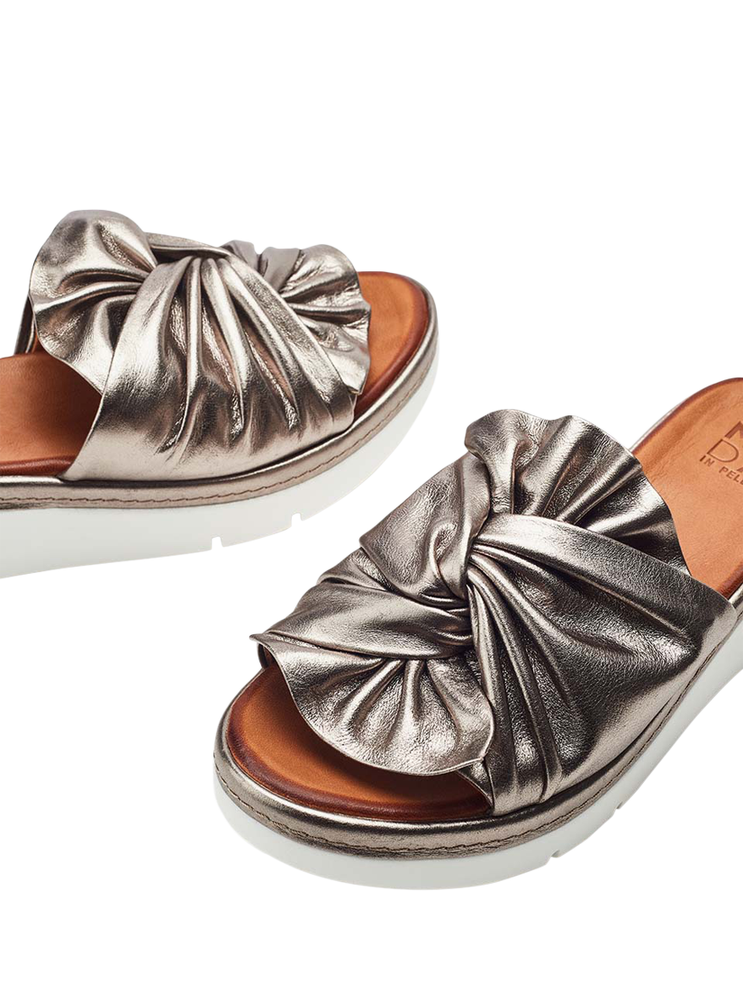 Product image 4 of 4, which shows Moda in Pelle Ollin Leather Open Toe Sandals, Pewter, 3