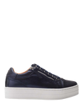 Moda in Pelle Barlli Leather Chunky Zip Trainers, Navy