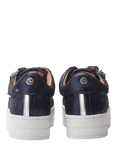 Moda in Pelle Barlli Leather Chunky Zip Trainers, Navy