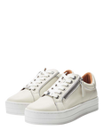 Moda in Pelle Barlli Leather Chunky Zip Trainers, Off White