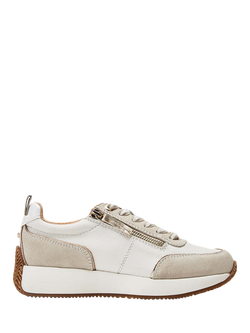 Moda in Pelle Delphinea Leather Trainers, White/Gold
