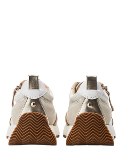 Moda in Pelle Delphinea Leather Trainers - view 2, White/Gold