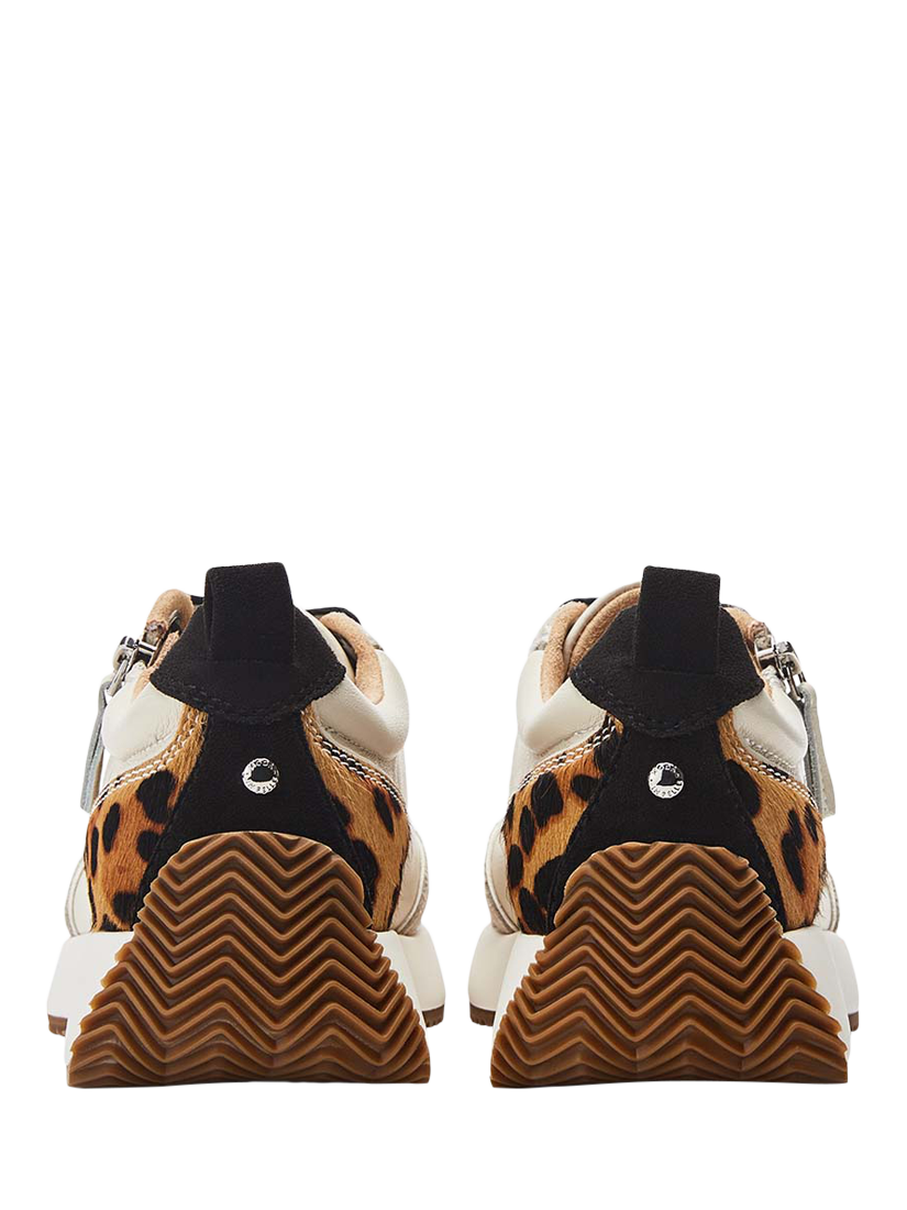 Product image 4 of 5, which shows Moda in Pelle Delphinea Leather Trainers, White Leopard, 3