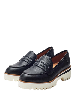 Moda in Pelle Ebonee Leather Loafers - view 2, Black