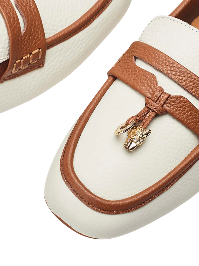 Product image 4 of 5, which shows Moda in Pelle Erythrina Leather Loafers, Off White, 5