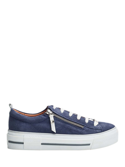 Moda in Pelle Filician Suede Trainers, Denim