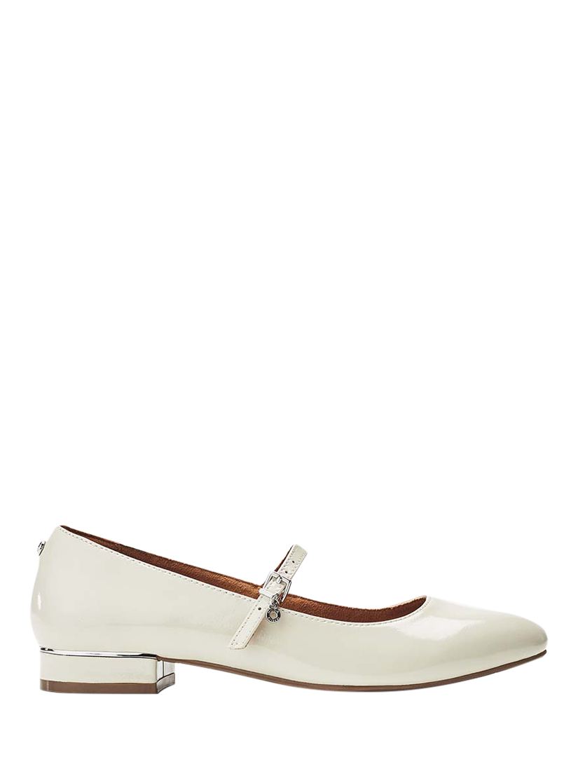 Product image 1 of 4, which shows Moda in Pelle Florentin Patent Leather Mary Jane Shoes, Off White, 3