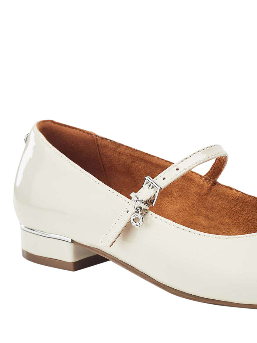 Product image 4 of 4, which shows Moda in Pelle Florentin Patent Leather Mary Jane Shoes, Off White, 3